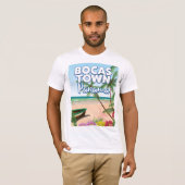 Bocas Town Panama strand reisposter T-shirt (Voorkant volledig)