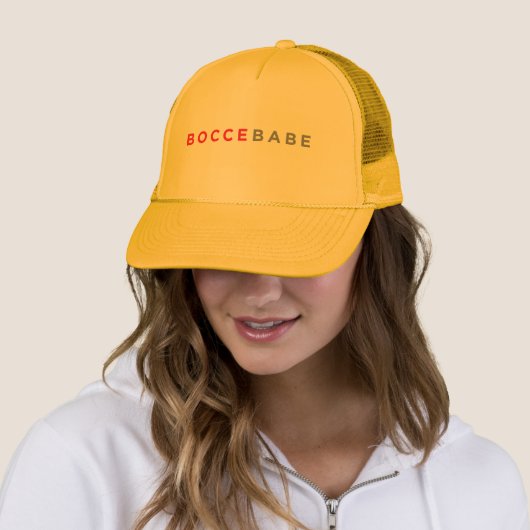 "Bocce Babe" Trucker Hat Trucker Pet (In situ)