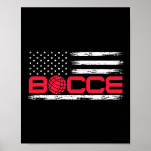Bocce Bal Amerikaanse Vlag Bocci Speler 4 juli Poster