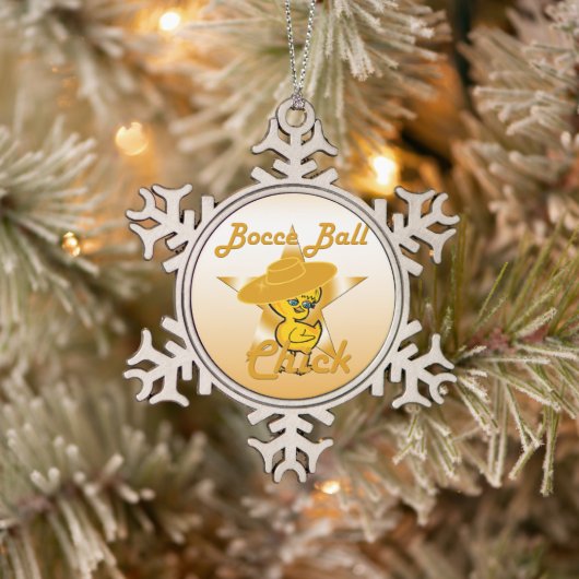 Bocce Ball Chick #10 Tin Sneeuwvlok Ornament (Boom)