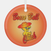 Bocce Ball Chick #5 Glas Ornament (Voorkant)