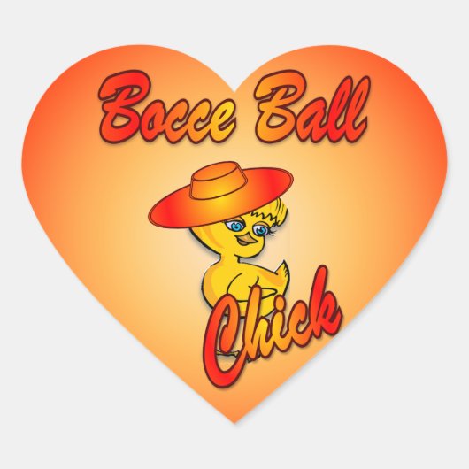 Bocce Ball Chick #5 Hart Sticker (Voorkant)
