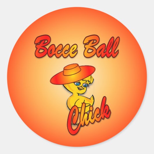 Bocce Ball Chick #5 Ronde Sticker (Voorkant)