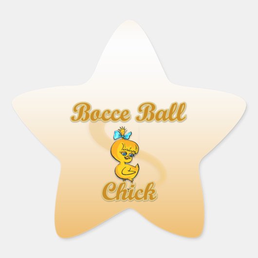 Bocce Ball Chick Ster Sticker (Voorkant)