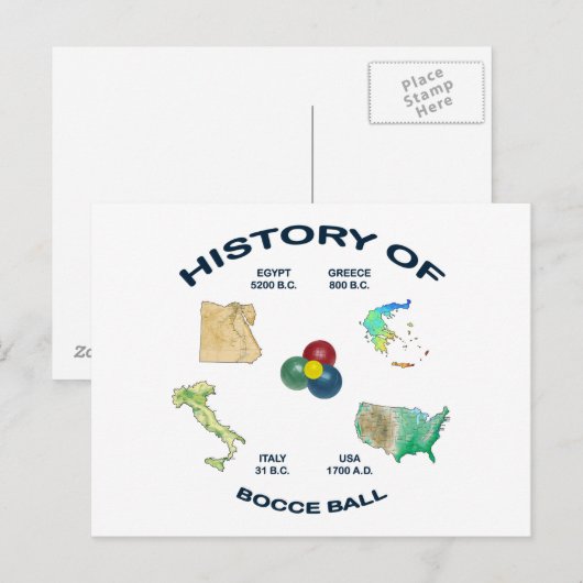 Bocce Ball Geschiedenis Briefkaart (Voorkant / Achterkant)