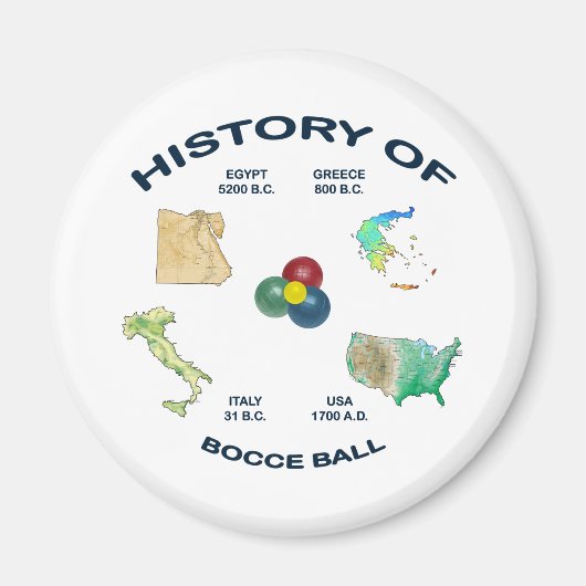 Bocce Ball Geschiedenis Magneet (Voorkant)