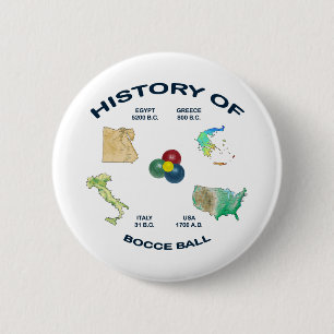 Bocce Ball Geschiedenis Ronde Button 5,7 Cm