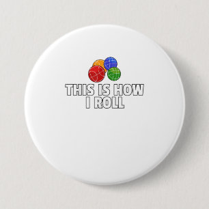 Bocce Ball Gift Italy Bowling Bocci Pyer TShirt Ronde Button 7,6 Cm