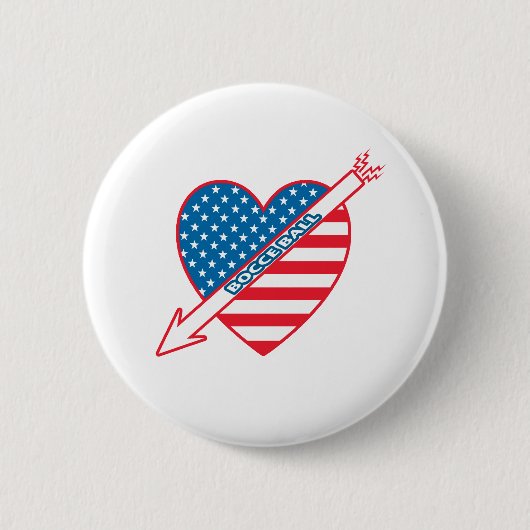 Bocce Ball Patriot Heart Ronde Button 5,7 Cm (Voorkant)