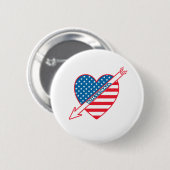 Bocce Ball Patriot Heart Ronde Button 5,7 Cm (Voorkant /achterkant)
