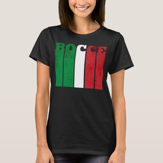 Bocce Ball Player Italia Flag Bocce T-shirt (Voorkant)