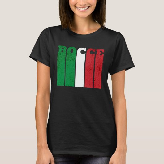 Bocce Ball Player Italia Italy Flag Bocce T-shirt (Voorkant)