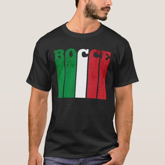 Bocce Ball Player Italia Italy Flag Bocce T-shirt (Voorkant)