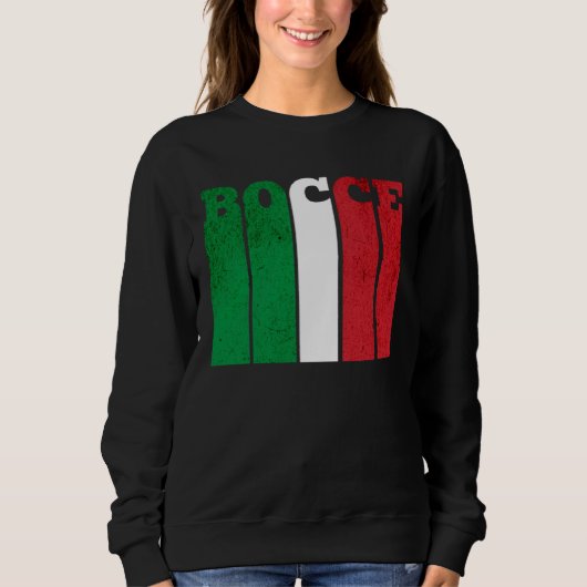 Bocce Ball Player Italia Italy Flag Bocce Trui (Voorkant)