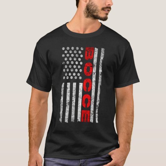 Bocce Ball Player USA Flag Patriotic 1 T-shirt (Voorkant)