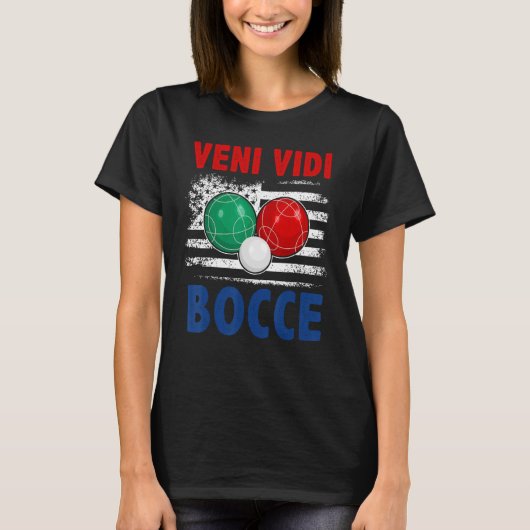 Bocce Ball Player USA Flag Patriotic 4 T-shirt (Voorkant)