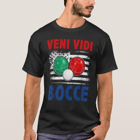 Bocce Ball Player USA Flag Patriotic 4 T-shirt (Voorkant)