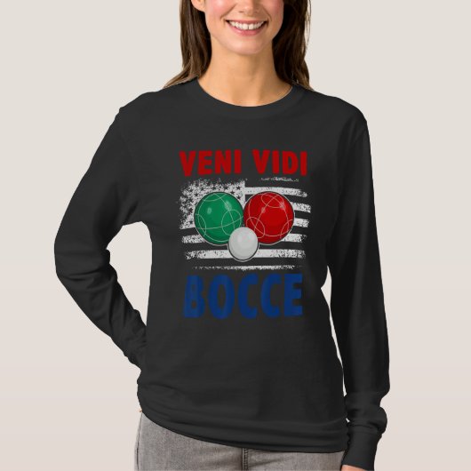 Bocce Ball Player USA Flag Patriotic 4 T-shirt (Voorkant)