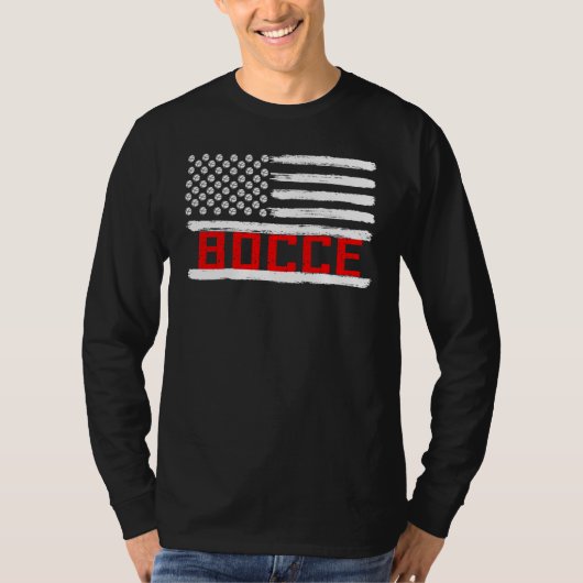 Bocce Ball Player USA Flag Patriotic T-shirt (Voorkant)