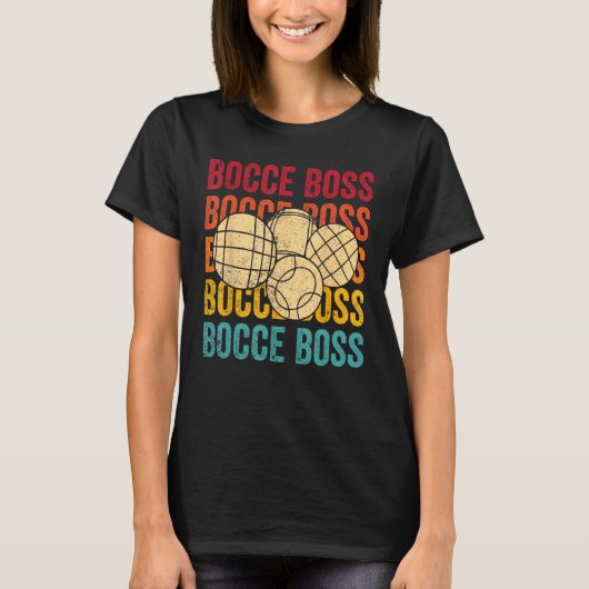Bocce Ball Retro Bocce Baas T-shirt (Voorkant)
