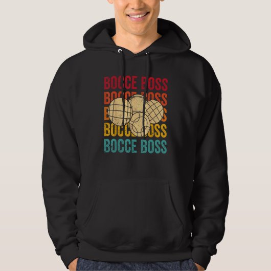Bocce Ball Retro Bocce Boss Hoodie (Voorkant)