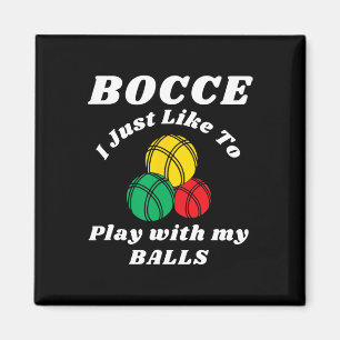 Bocce Ball Speler Pret Humors Zeggen Magneet