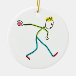 Bocce Ball Stickman Keramisch Ornament