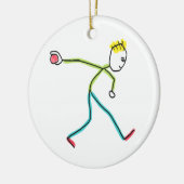 Bocce Ball Stickman Keramisch Ornament (Links)