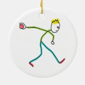 Bocce Ball Stickman Keramisch Ornament (Achterkant)