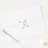 Bocce Ball Stickman Ronde Sticker (Envelop)