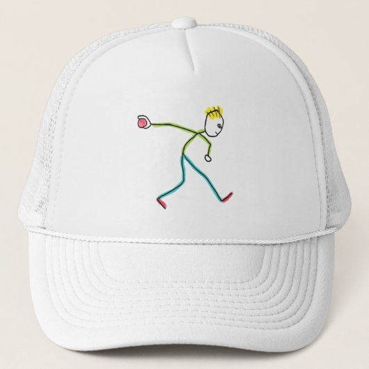 Bocce Ball Stickman Trucker Pet (Voorkant)