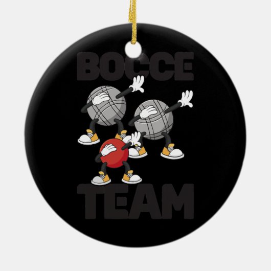 Bocce Ball Team met Jack Bocci Dab Game Keramisch Ornament (Achterkant)