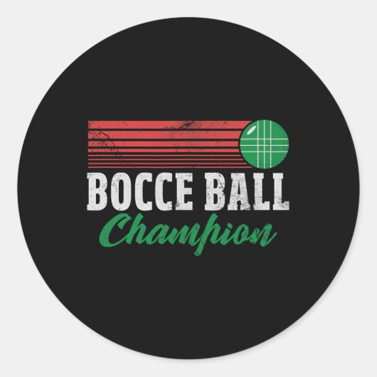 Bocce Byll Champion Italian Bocci Player Champ Dis Ronde Sticker (Voorkant)