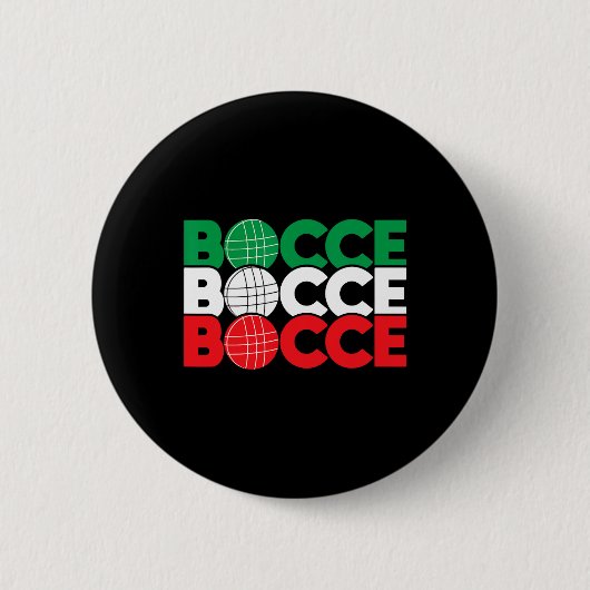 Bocce - Byll Game Enthousiast Lawn Bowling Boule B Ronde Button 5,7 Cm (Voorkant)