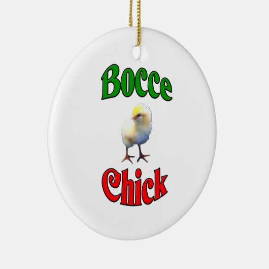 Bocce Chick Keramisch Ornament (Rechts)