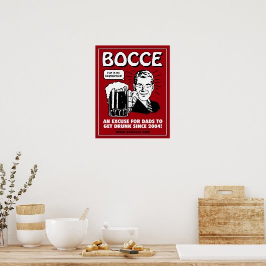 Bocce Dads Poster - Rood (Keuken)