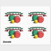 Bocce in banner rechthoekige sticker (Vel)