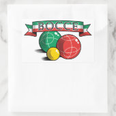 Bocce in banner rechthoekige sticker (Tas)