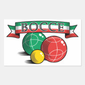 Bocce in banner rechthoekige sticker (Voorkant)