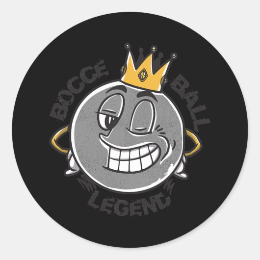 Bocce Legend Saying Bocce Ball King Jack Bocci Ronde Sticker (Voorkant)