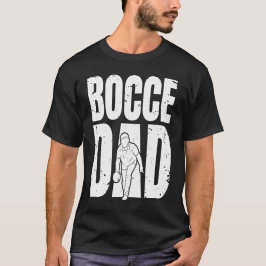 Bocce Pap Papa vaders Dag Bocce Ball Player T-shirt (Voorkant)