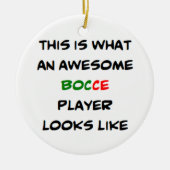 bocce player, geweldige keramisch ornament (Voorkant)
