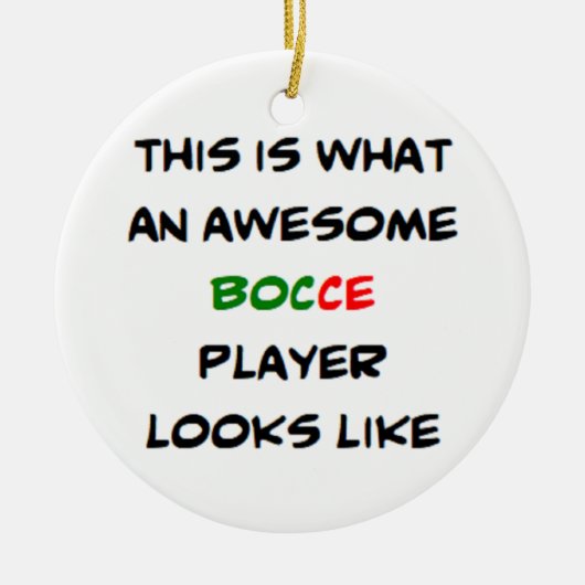 bocce player, geweldige keramisch ornament (Voorkant)
