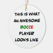 bocce player, geweldige keramisch ornament (Links)