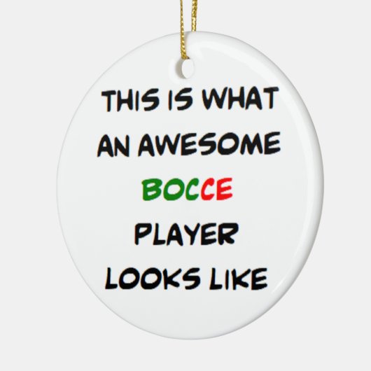 bocce player, geweldige keramisch ornament (Links)