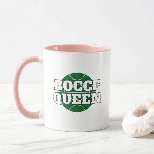 Bocce Queen Grappige koffie mok voor Bocci speler (Met donut)