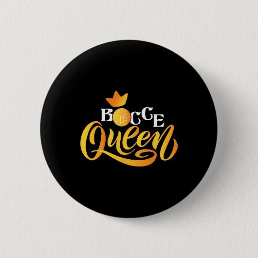 Bocce Queen - Gras Bowling Spel Boule Byll Spel En Ronde Button 5,7 Cm (Voorkant)