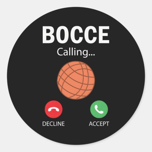Bocce roept quotespeler Bocce Ronde Sticker (Voorkant)