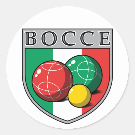 Bocce Shield Ronde Sticker (Voorkant)
