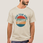 Bocce teamnaam shirt met retro strepen (Voorkant)